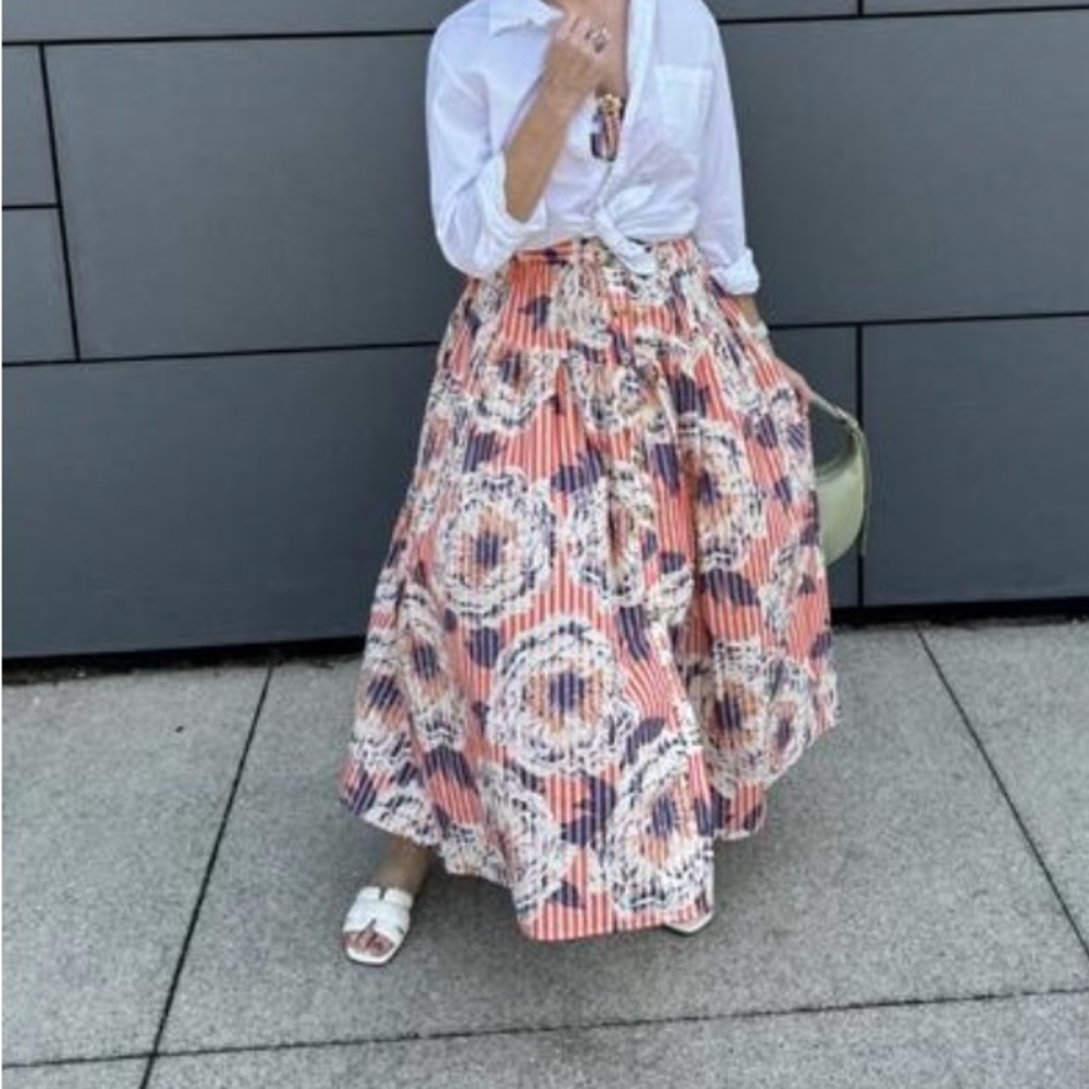 NWT  Anthropologie button down cotton skirt - Picture 6 of 7